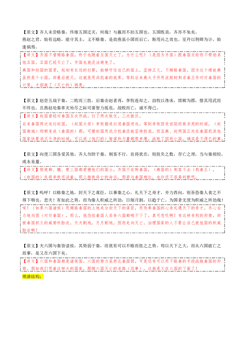 第16.2课六国论（学生版）_高语_高中语文_必修下册_同步讲义