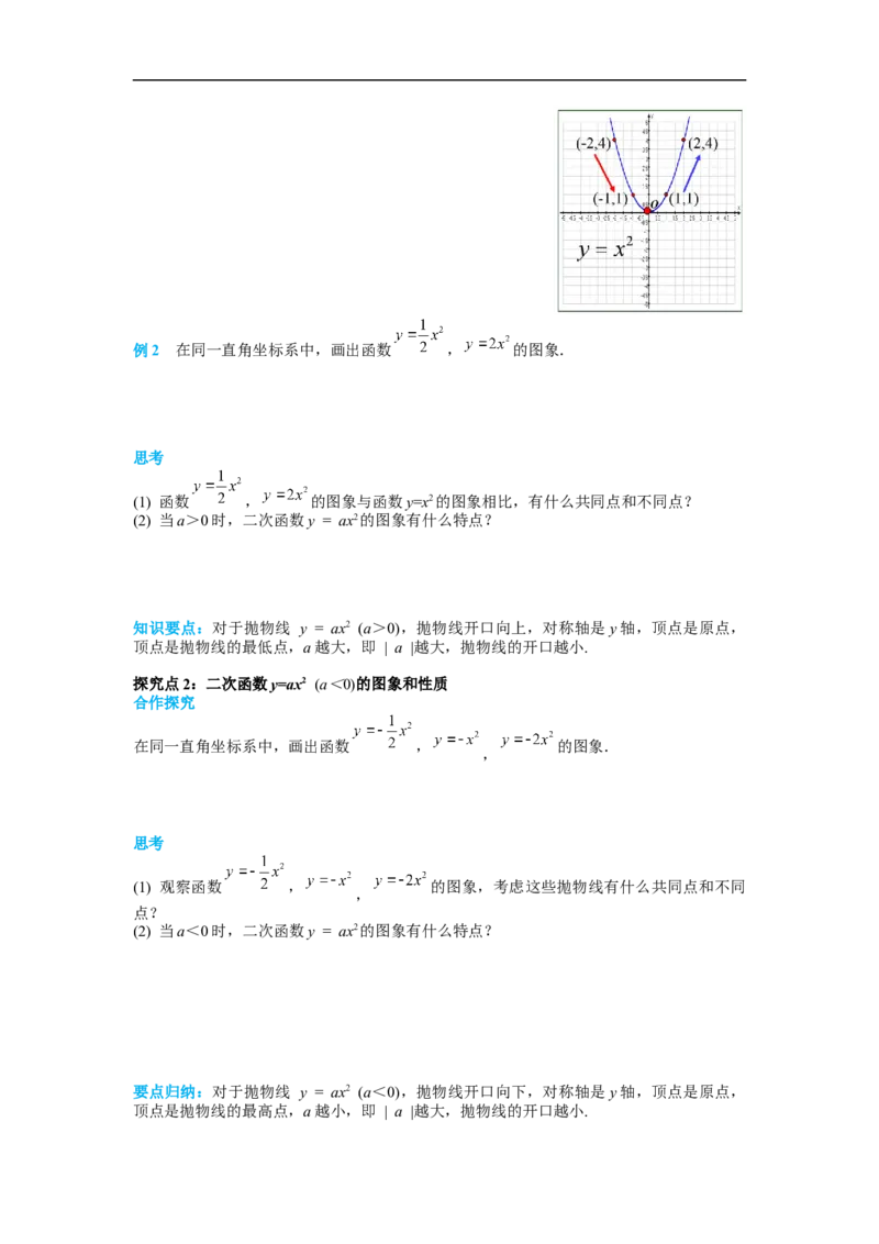 22.1.2二次函数y=ax&sup2;的图象和性质_初中数学人教版_9上-初中数学人教版_02课件+导学案（配套）_RJ九上第22章二次函数_22.1.2二次函数y=ax&sup2;的图象和性质