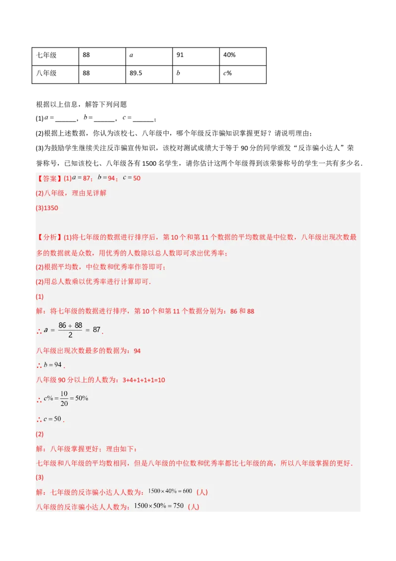 初中数学同步8年级下册专题20.2数据的波动程度（41页）（教师版）_初中数学_八年级数学下册（人教版）_讲义