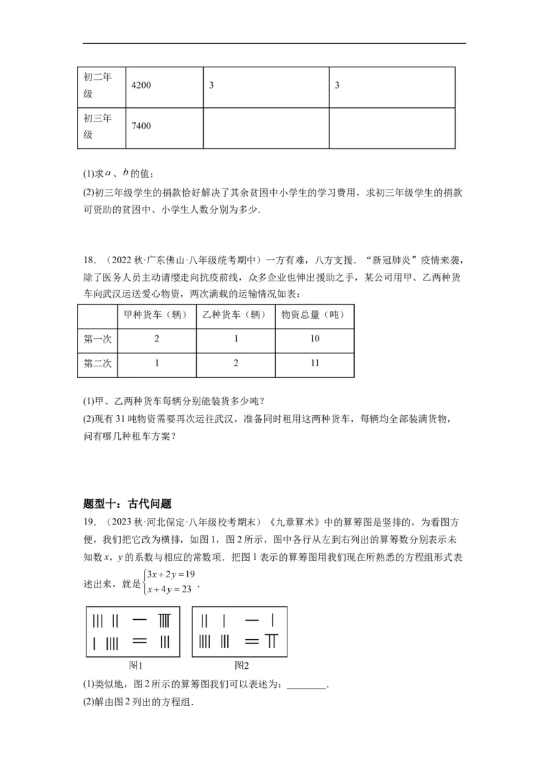 8.3实际问题与二元一次方程组(原卷版）_初中数学人教版_7下-初中数学人教版_7下-初中数学人教版（旧版）赠送_07专项讲练_8.3实际问题与二元一次方程组