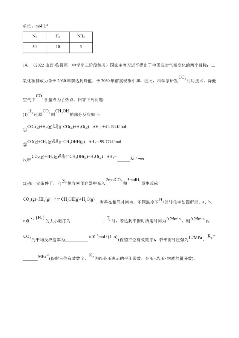 2023届高考化学一轮备考专题强化训练题：化学反应原理综合题_05高考化学_通用版（老高考）复习资料_2023年复习资料_一轮复习_2023届化学高考一轮专题训练