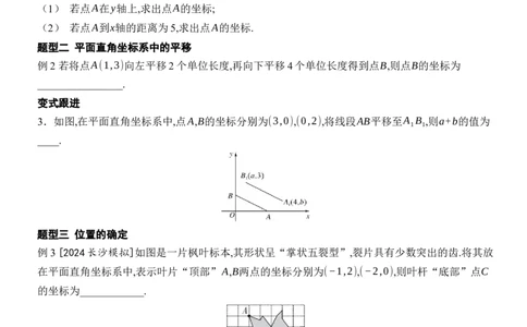 [22004421]专题3平面直角坐标系题型归类（含答案）2024-2025学年数学人教版七年级下册_初中数学人教版_7下-初中数学人教版_7下-初中数学人教版（2025春季新版）持续更新_05习题试卷_第1套