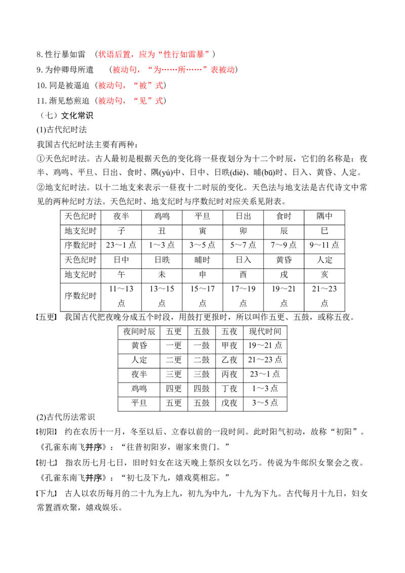 第2课《孔雀东南飞》（教师版）-2023年高二语文同步精品讲义（选择性必修下册）_高语_2024年高中语文新人教版同步练习讲义word精讲精练高一高二电子版