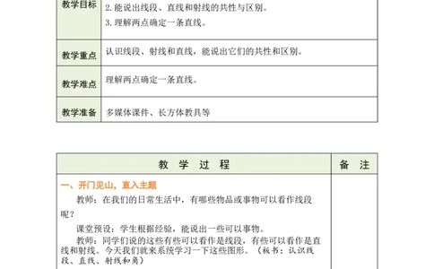 第1课时认识线段、射线和直线_A151三年级下册数学（苏教版）_2026春新版_第二套_03教案（第二套）齐全_第1单元角教学设计（共11课时）
