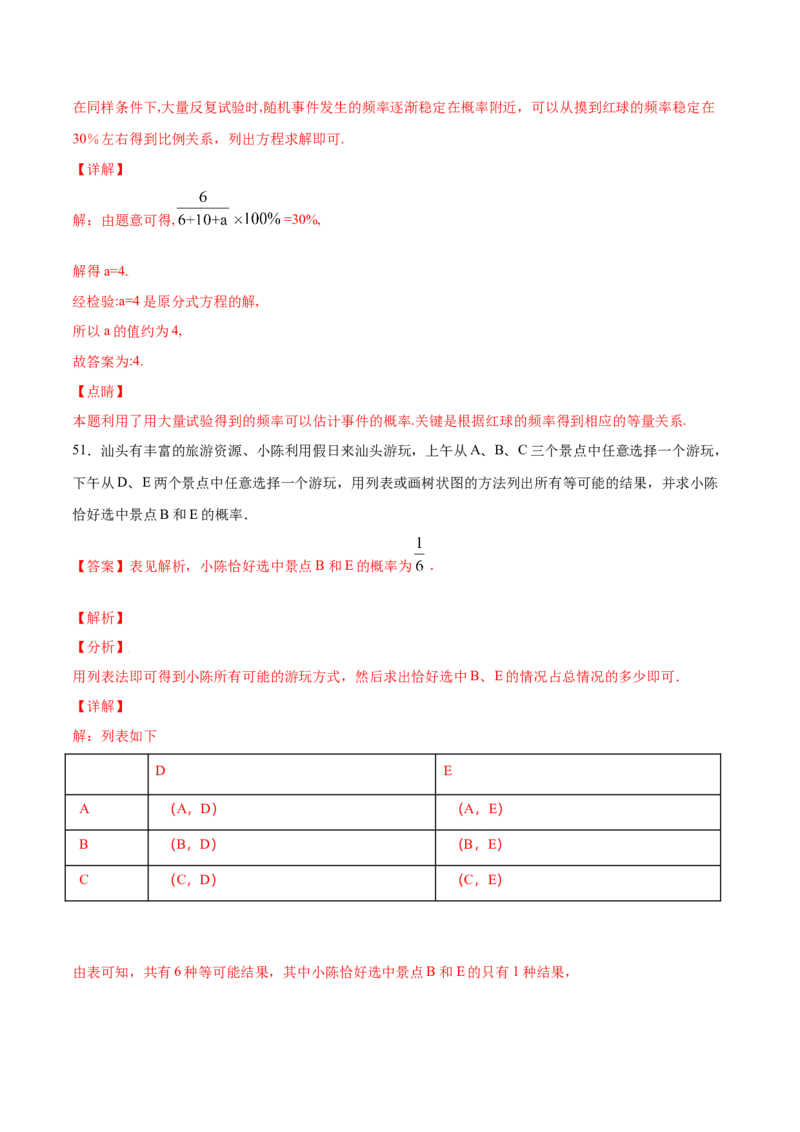 25.3用频率估计概率(基础训练)(解析版)_初中数学人教版_9上-初中数学人教版_06习题试卷_1同步练习_同步练习（第2套）