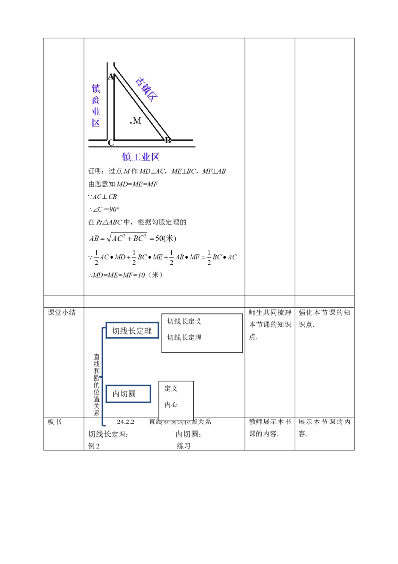 24.2.2直线和圆的位置关系（3）教案_初中数学人教版_9上-初中数学人教版_01课件+教案（配套）_课件+教案第二套_24.2.2直线和圆的位置关系（第三课时）课件（共28张PPT）+教案