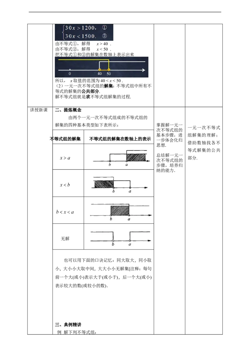 9.3一元一次不等式组（第1课时）教案_初中数学人教版_7下-初中数学人教版_7下-初中数学人教版（旧版）赠送_01课件+教案（配套）_课件+教案+学案（第2套）