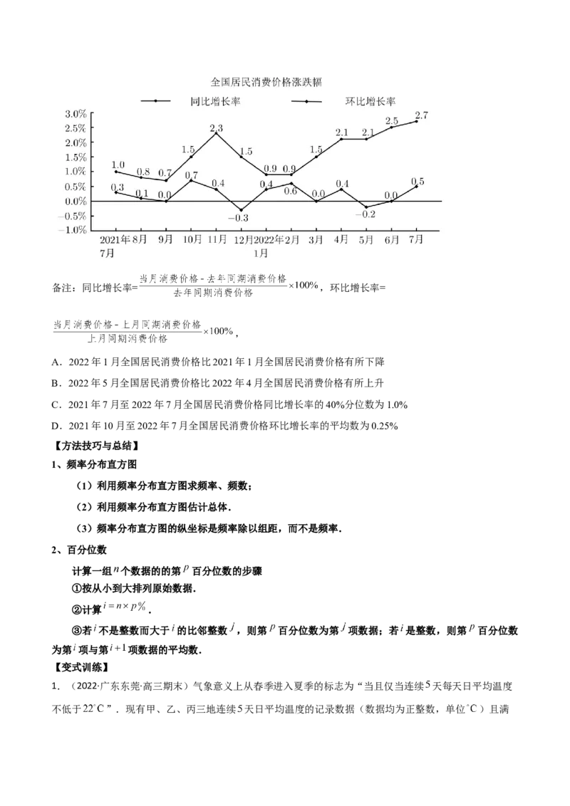 第二十二讲统计初步及成对数据的统计分析原卷版_2.2025数学总复习_2023年新高考资料_二轮复习_2023届高考数学二轮复习讲义（含解析）