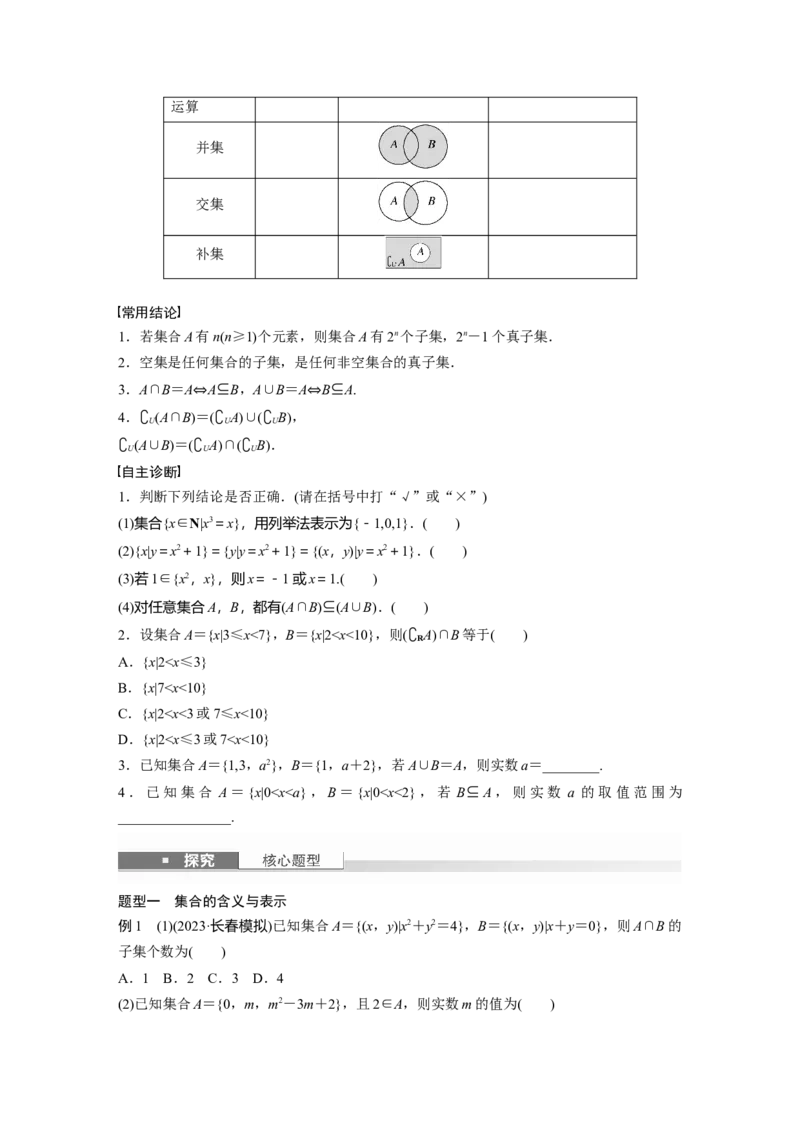 第一章　&sect;1.1　集　合_2.2025数学总复习_2025年新高考资料_一轮复习_2025高考大一轮复习讲义+课件（完结）_2025高考大一轮复习数学（苏教版）_学生用书Word版文档_复习讲义