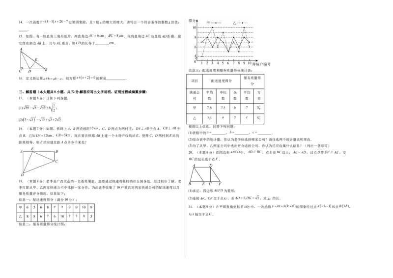 数学（考试版A3）_初中数学_九年级数学上册（人教版）_秋季开学摸底考_九年级数学秋季开学摸底考（河北专用）