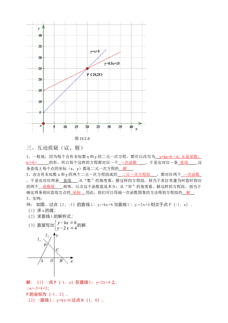 19.2.3一次函数与方程、不等式第2课时（解析卷）_初中数学人教版_八年级数学下册_保存转存之后查看(1)_8下-初中数学人教版（2026春新版持续更新）_旧版-可参考_05学案_导学案（第1套）