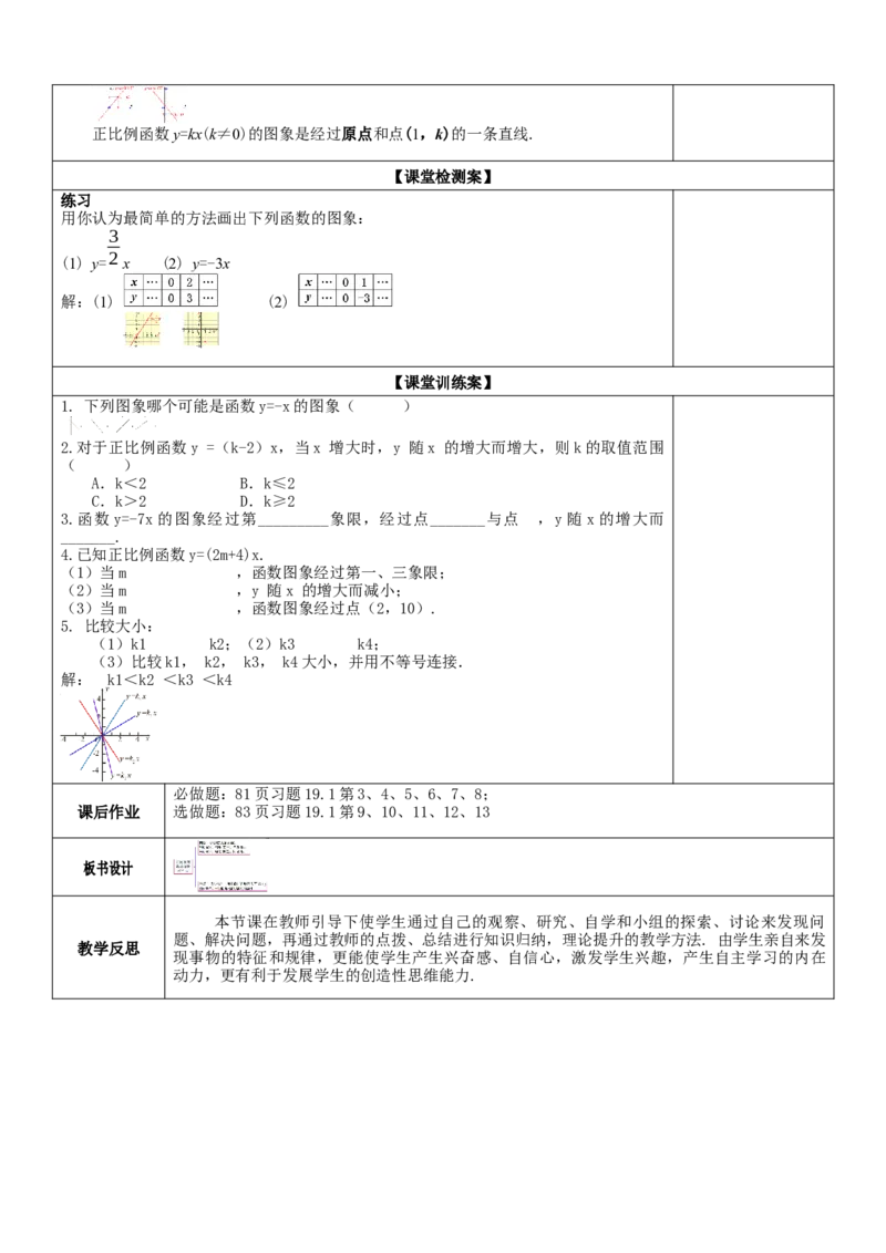 19.2.1第2课时正比例函数的图像与性质教案_初中数学人教版_八年级数学下册_保存转存之后查看(1)_8下-初中数学人教版（2026春新版持续更新）_旧版-可参考_01课件+教案（配套）_教案