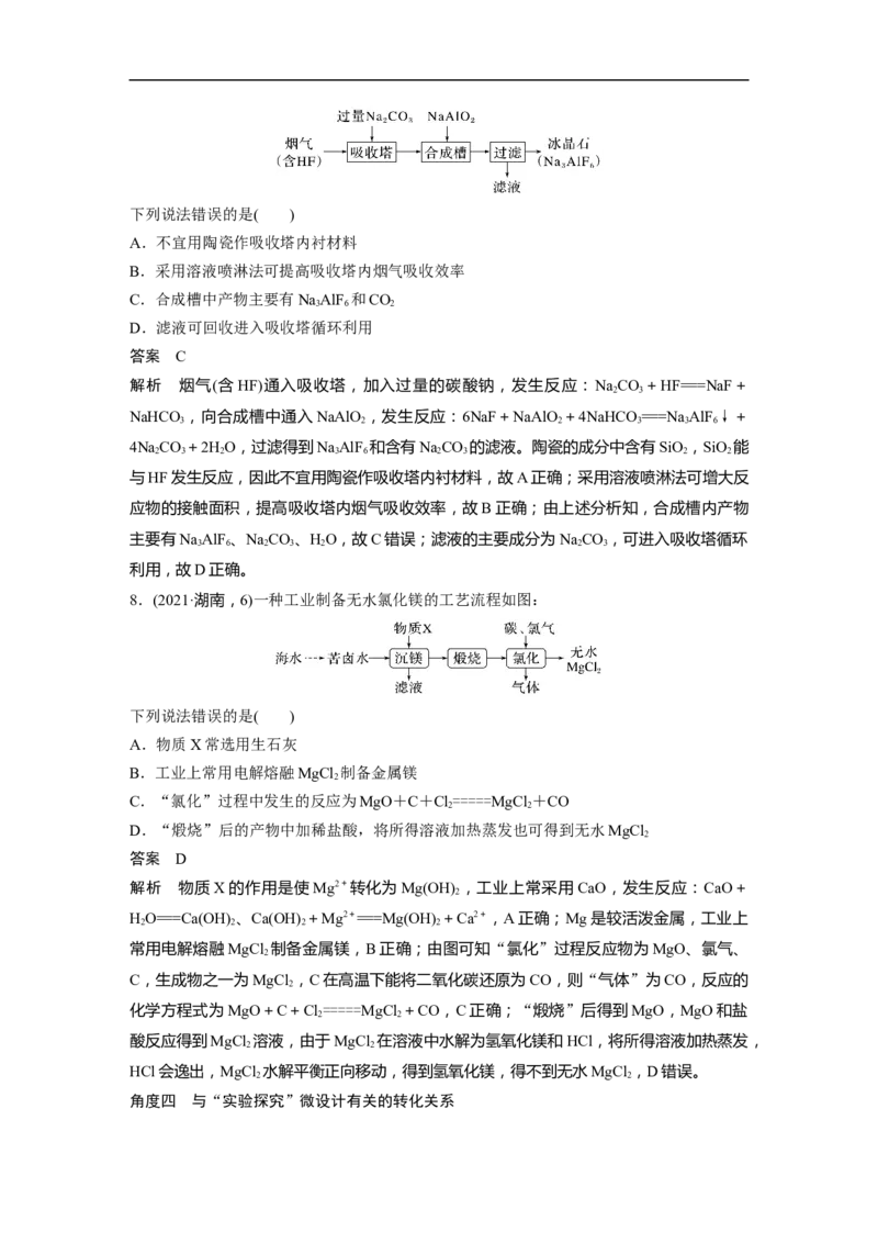 2023年高考化学二轮复习（新高考版）第1部分专题突破专题8　常见无机物性质的转化_05高考化学_新高考复习资料_2023年新高考资料_二轮复习_2023年高考化学二轮复习讲义（新高考版）