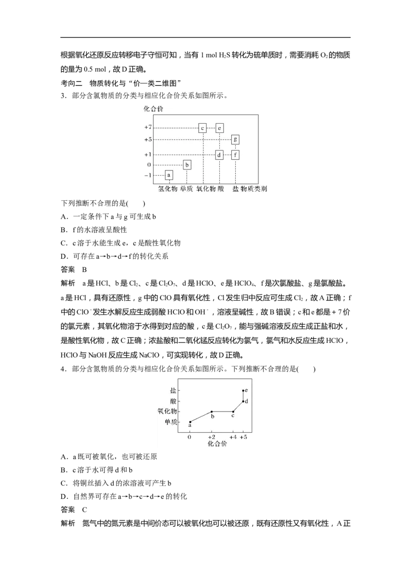 2023年高考化学二轮复习（新高考版）第1部分专题突破专题8　常见无机物性质的转化_05高考化学_新高考复习资料_2023年新高考资料_二轮复习_2023年高考化学二轮复习讲义（新高考版）