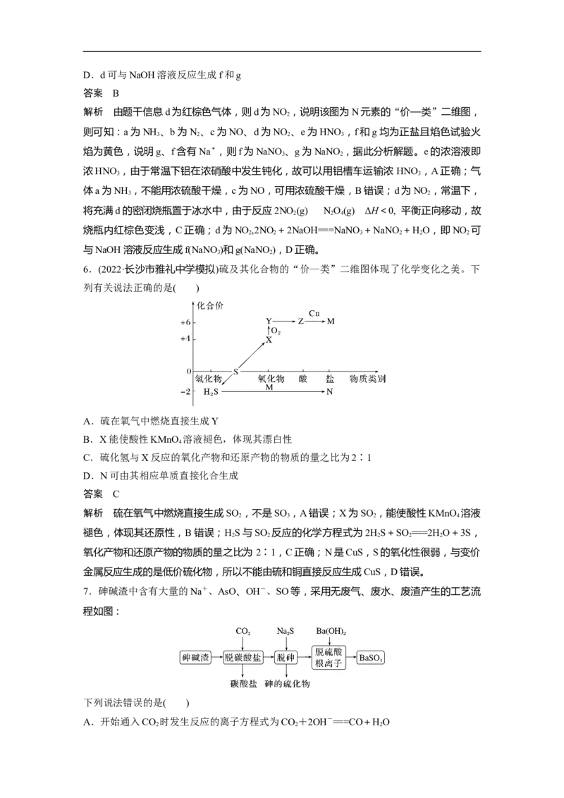 2023年高考化学二轮复习（新高考版）第1部分专题突破专题8　常见无机物性质的转化_05高考化学_新高考复习资料_2023年新高考资料_二轮复习_2023年高考化学二轮复习讲义（新高考版）