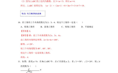 专项01三角形基础分类巩固训练（解析版）_初中数学人教版_8上-初中数学人教版_旧版_07专项讲练_高分突破必练专题八年级数学上册（人教版）