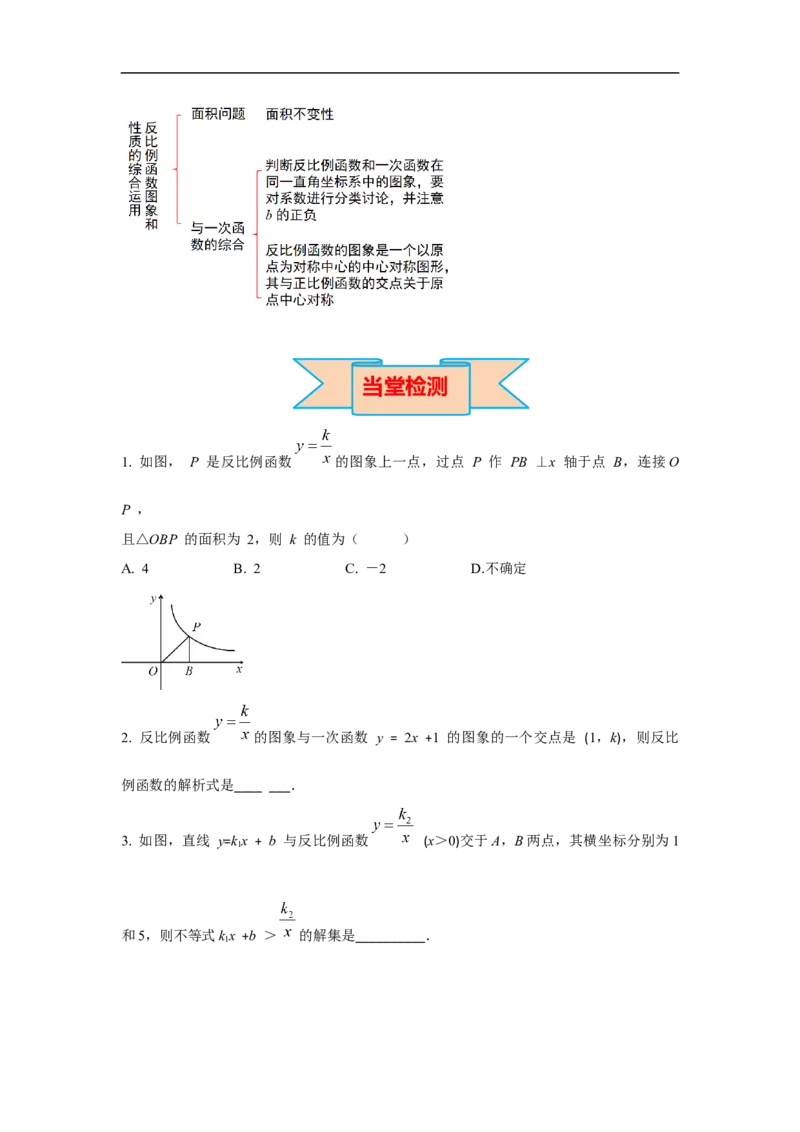 26.1.2第2课时反比例函数的图象和性质的的综合运用_初中数学人教版_9下-初中数学人教版_02课件+导学案（配套）_1.RJ九数下第二十六章反比例函数