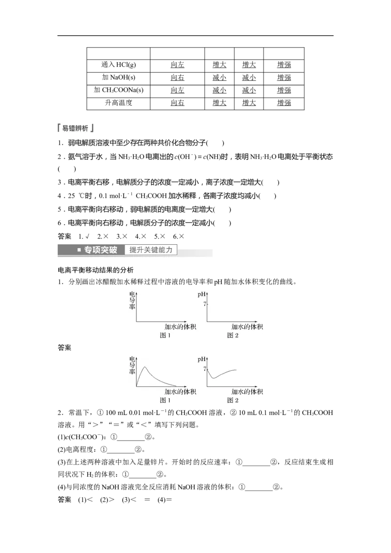 2023年高考化学一轮复习（全国版）第8章第43讲　弱电解质的电离平衡_05高考化学_通用版（老高考）复习资料_2023年复习资料_一轮复习_2023年高考化学一轮复习讲义+课件（全国版）