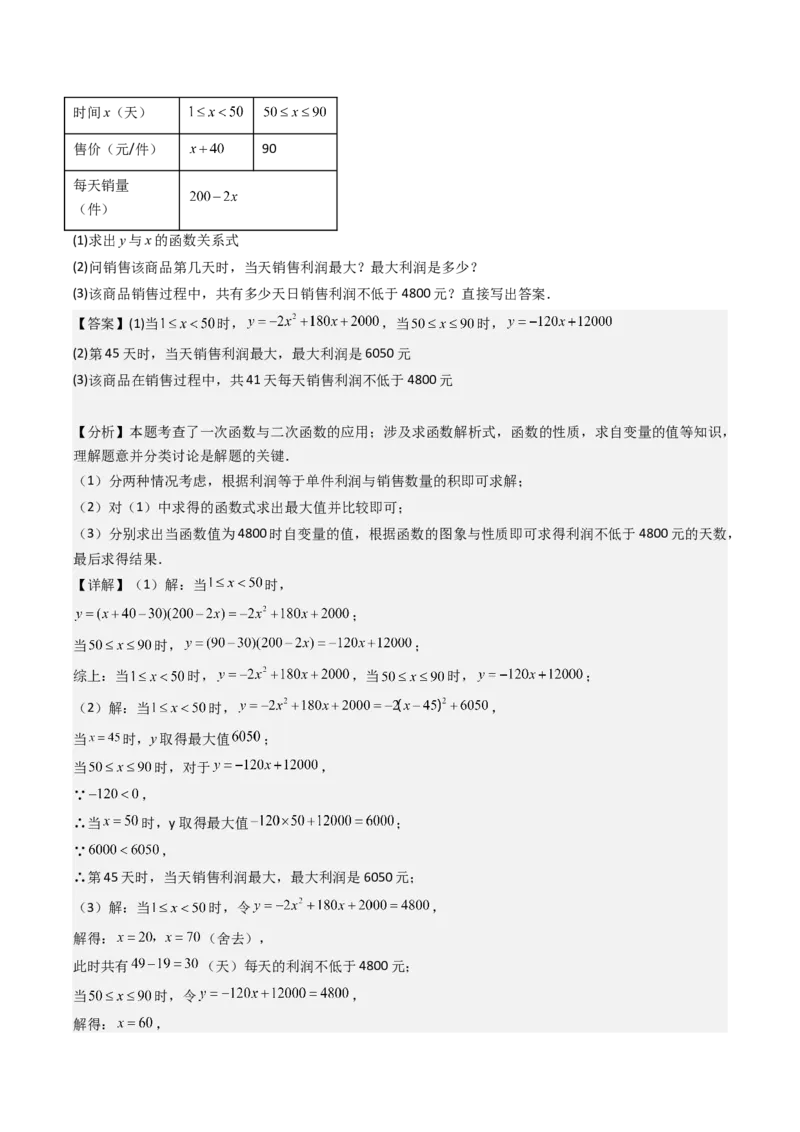 压轴题02二次函数实际应用五种考法（教师版）_初中数学_九年级数学上册（人教版）_压轴题攻略-V9_2025版