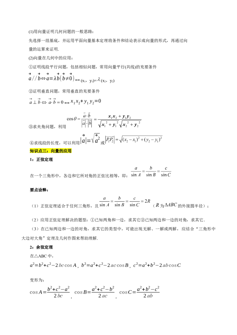 第六章平面向量及其应用知识总结_32849041(1)_2.2025数学总复习_2023年新高考资料_备战2023年高考数学抢分秘籍（新高考专用）