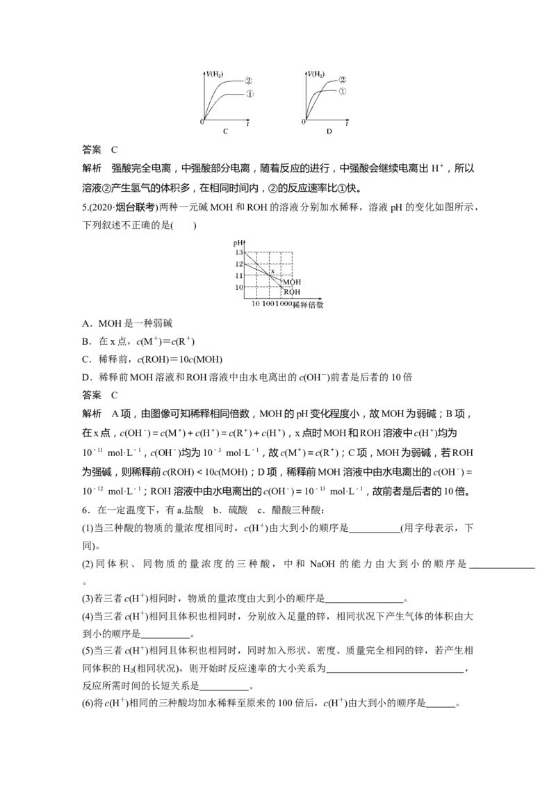 2022年高考化学一轮复习第8章第38讲微专题21　强酸(碱)与弱酸(碱)的比较_05高考化学_新高考复习资料_2022年新高考资料_2022年一轮复习各版本_1.高考化学2022年一轮复习通用版