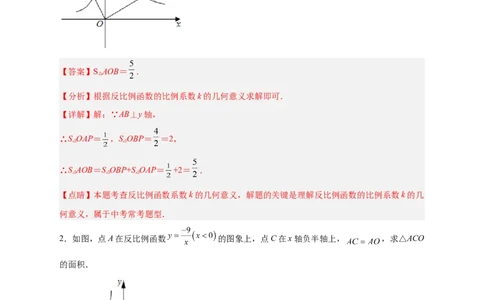 专题01已知k求面积（解析版）_初中数学人教版_9下-初中数学人教版_07专项讲练_微专题2022-2023学年九年级数学下册常考点微专题提分精练（人教版）