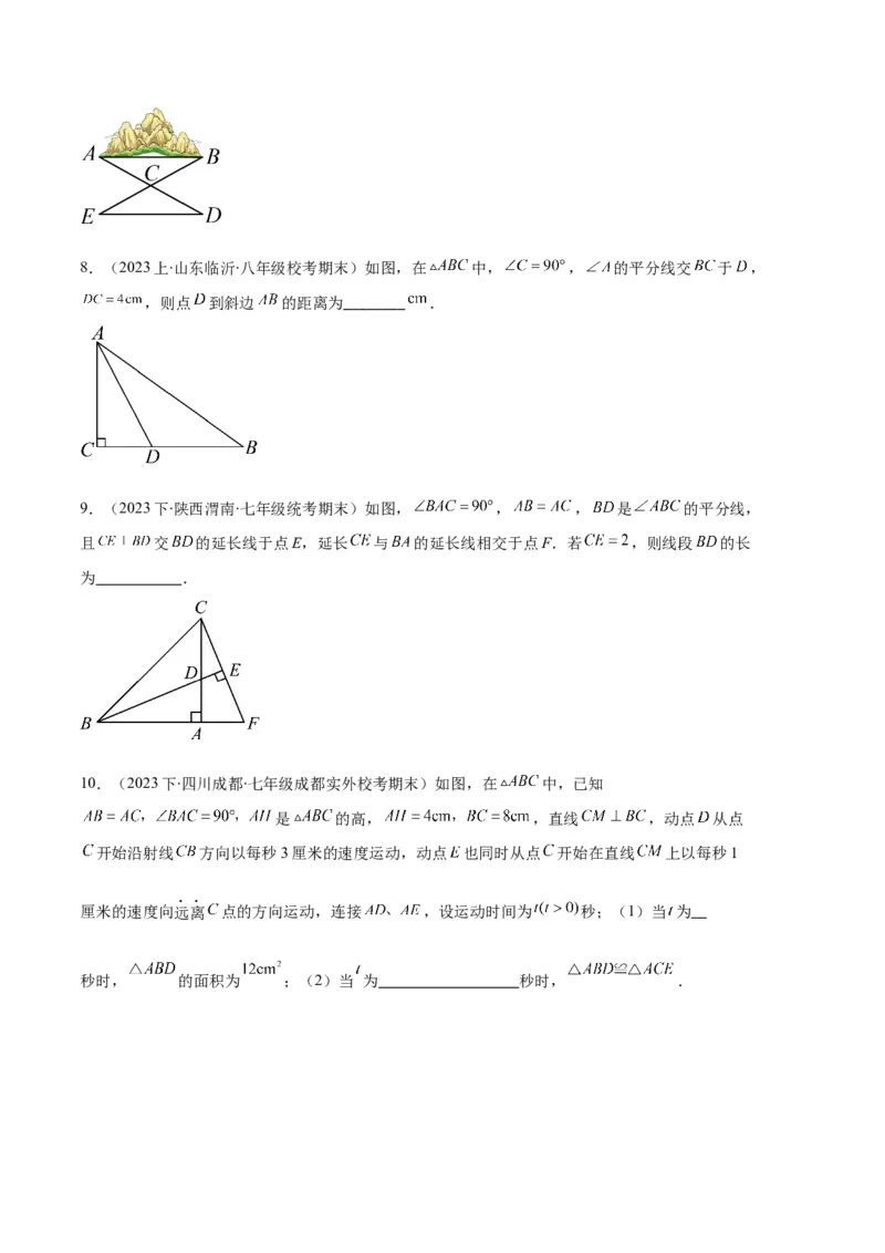 专题02三角形全等的性质与判定、角平分线之八大题型（原卷版）_初中数学人教版_8上-初中数学人教版_旧版_06习题试卷_6期中期末复习专题