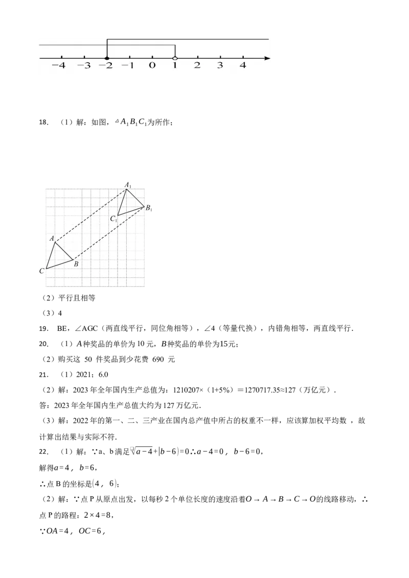 人教版数学七年级下册期末冲刺卷（答案）_初中数学_七年级数学下册（人教版）_期中+期末