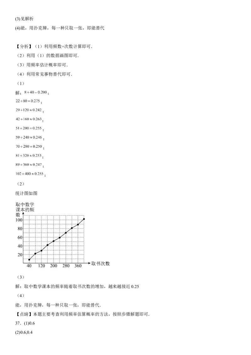 25.3用频率估计概率-2022-2023学年九年级数学上册《考点&bull;题型&bull;技巧》精讲与精练高分突破（人教版）_初中数学人教版_9上-初中数学人教版_07专项讲练