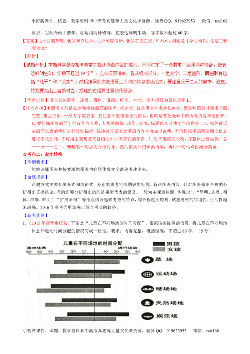 学科网二轮讲练测专题9：语言表达之图文转换（讲案）（教师版）_高语_1高中语文_2016年高考语文二轮复习讲练测全套打包（全套打包162份）
