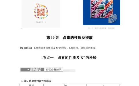 2023年高考化学一轮复习（全国版）第4章第19讲　卤素的性质及提取_05高考化学_通用版（老高考）复习资料_2023年复习资料_一轮复习_2023年高考化学一轮复习讲义+课件（全国版）