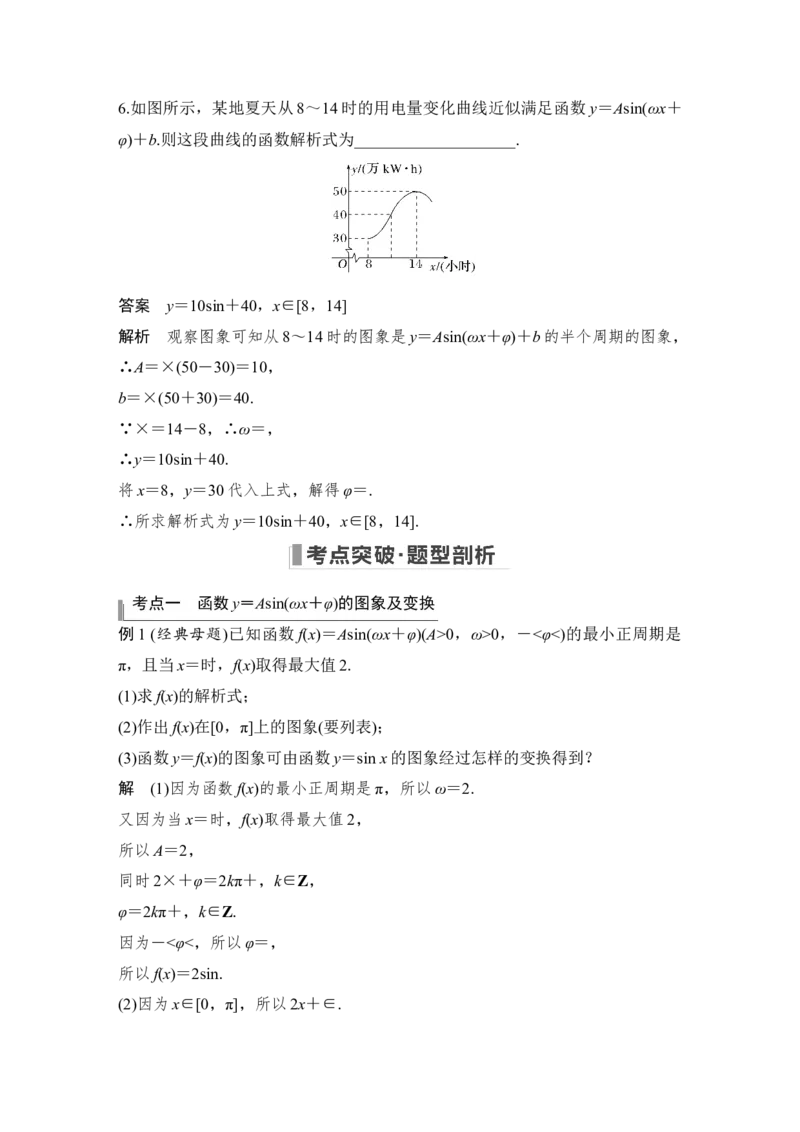 第4章三角函数、解三角形第5节　函数y＝Asin(&omega;x＋&phi;)的图象及应用_2.2025数学总复习_赠品通用版（老高考）复习资料_一轮复习_2023年高考数学（文科）一轮复习（老高考通用版）