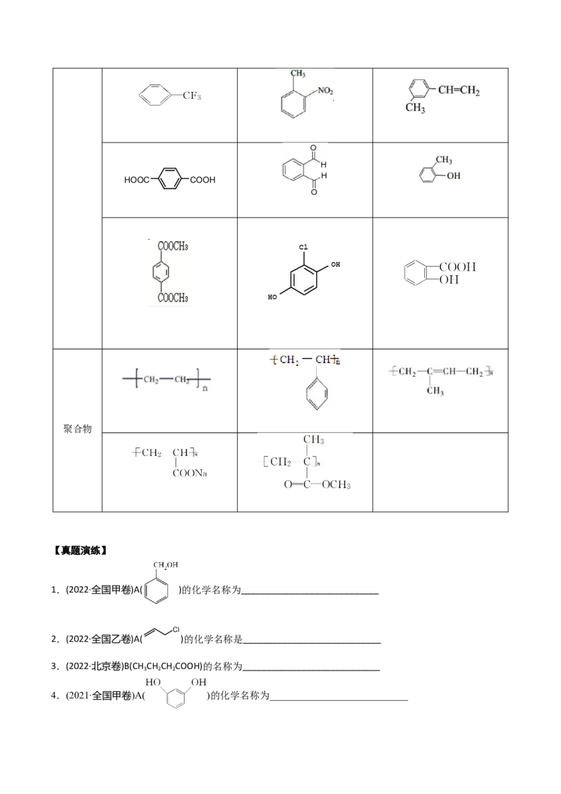 01考点二有机物命名（学生版）_05高考化学_2025年新高考资料_一轮复习_2025年高考化学一轮复习基础知识讲义（新高考通用）（完结）_专题二有机化学