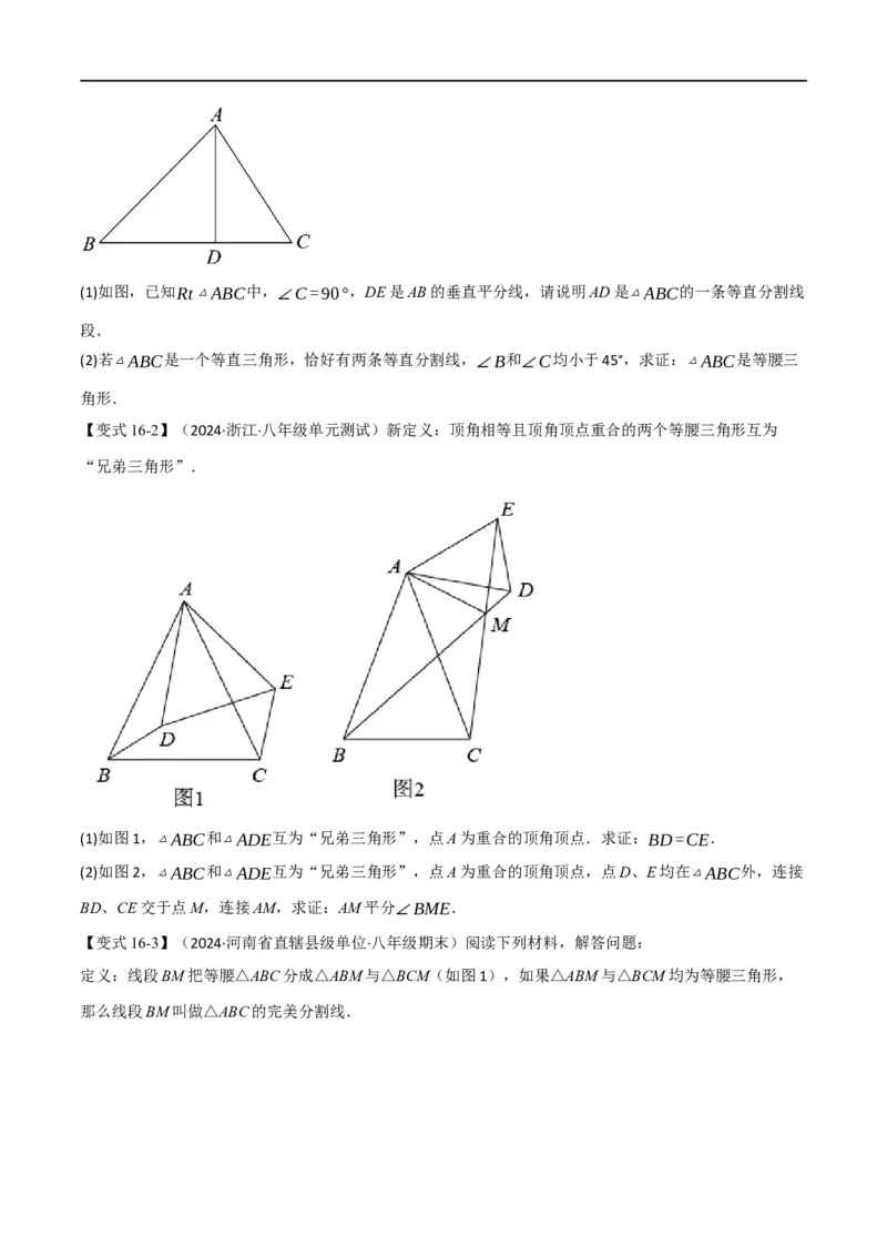 专题02全等三角形十六大必考点（原卷版）_初中数学人教版_8上-初中数学人教版_2025秋季新人教版数学八上课件教案_10-期中试卷及答案解析