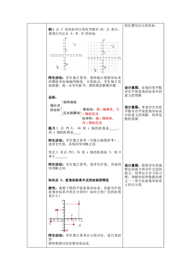 7.1.2平面直角坐标系教案_初中数学人教版_7下-初中数学人教版_7下-初中数学人教版（旧版）赠送_04教案（多套）_教案（第1套）新课标_第7章平面直角坐标系教案