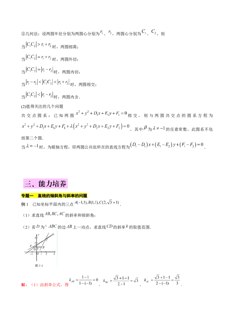 第二章直线和圆的方程知识总结_2.2025数学总复习_2023年新高考资料_备战2023年高考数学抢分秘籍（新高考专用）_第二章直线和圆的方程知识总结_30975550