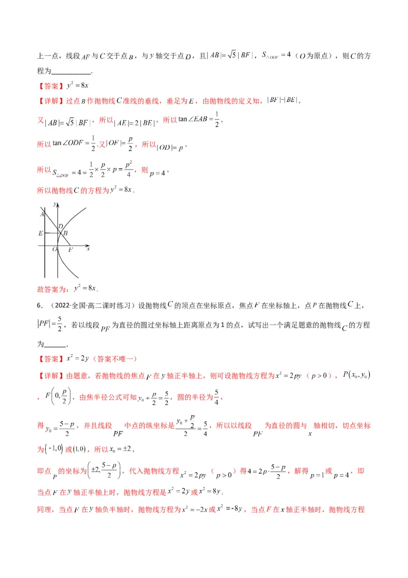第4讲抛物线(解析版）_2.2025数学总复习_2023年新高考资料_二轮复习_备战2023年高考数学二轮复习专题讲练（新高考版）_专题六解析几何