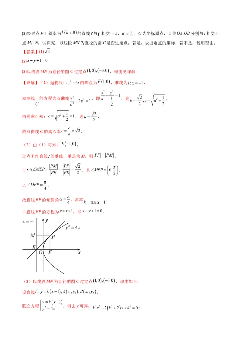 第4讲抛物线(解析版）_2.2025数学总复习_2023年新高考资料_二轮复习_备战2023年高考数学二轮复习专题讲练（新高考版）_专题六解析几何