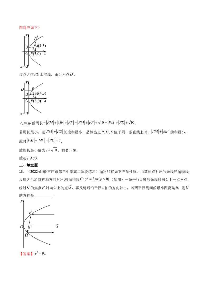 第4讲抛物线(解析版）_2.2025数学总复习_2023年新高考资料_二轮复习_备战2023年高考数学二轮复习专题讲练（新高考版）_专题六解析几何