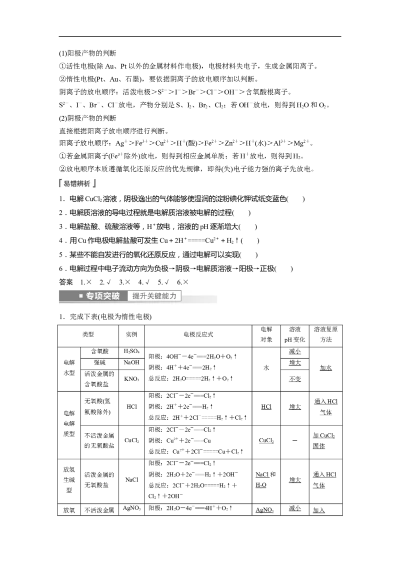 2023年高考化学一轮复习（全国版）第6章第34讲　电解池　金属的腐蚀与防护_05高考化学_通用版（老高考）复习资料_2023年复习资料_一轮复习_2023年高考化学一轮复习讲义+课件（全国版）