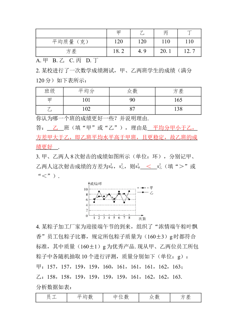 24.2第2课时　根据方差进行分析判断_初中数学人教版_八年级数学下册_保存转存之后查看(1)_2026春季新版-持续更新中_第三套-东方_01.人教数学8下第4套课件+教案+导学案26春已更完
