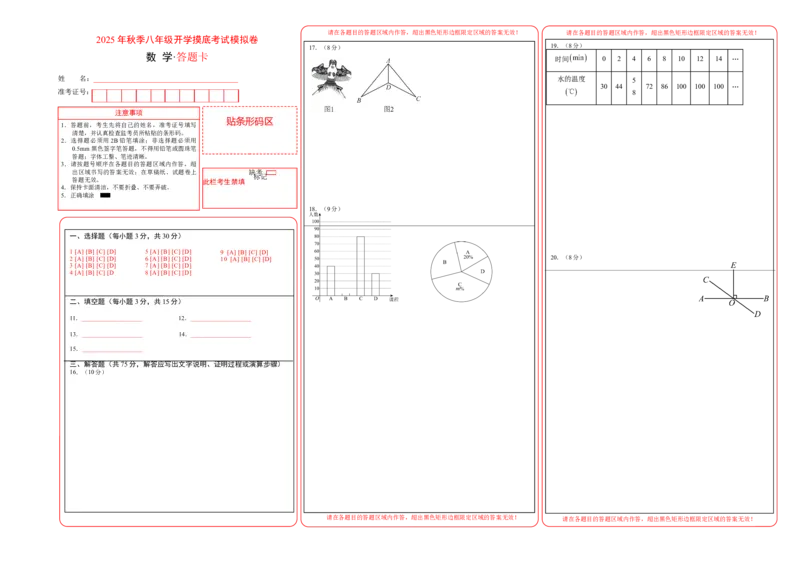 数学（答题卡）_初中数学_八年级数学上册（人教版）_秋季开学摸底考_八年级数学秋季开学摸底考（辽宁专用）
