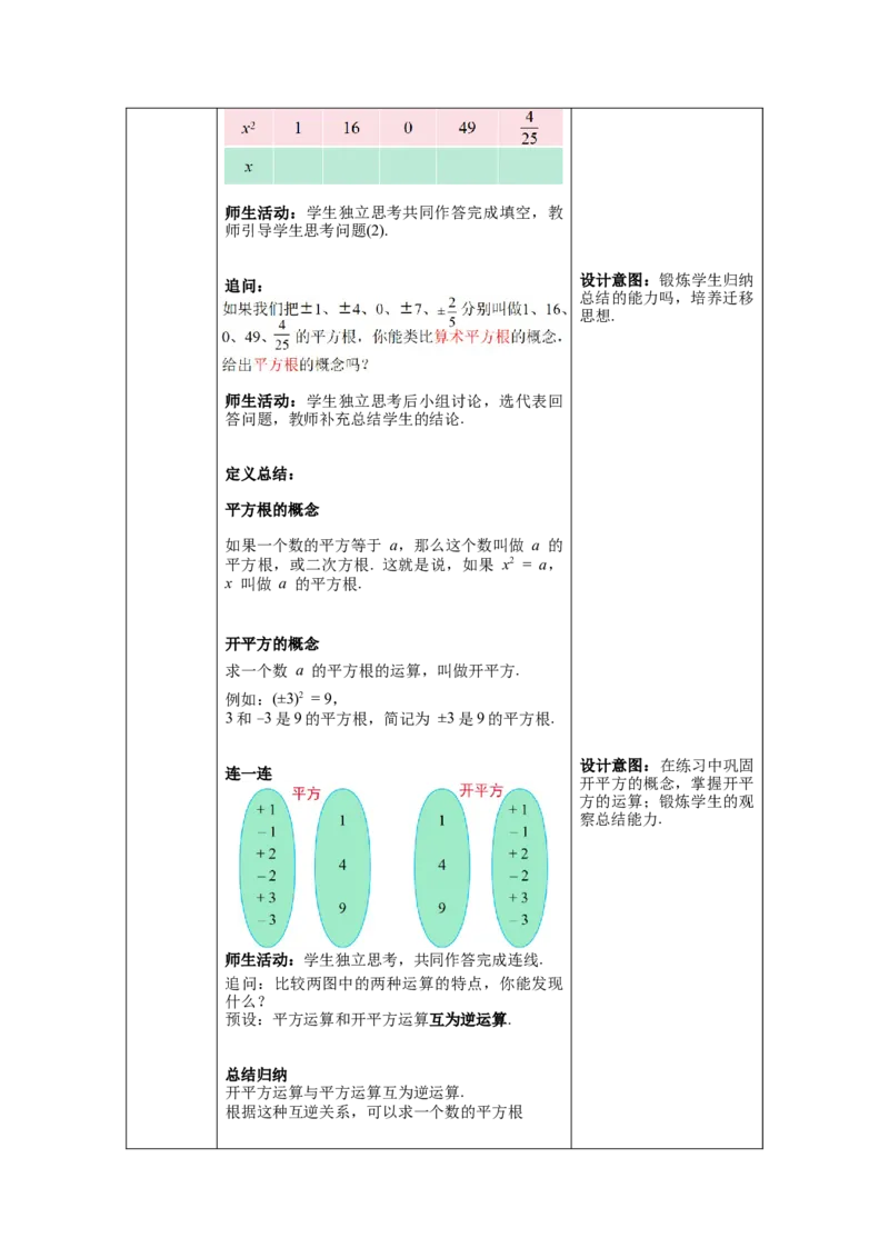 6.1第3课时平方根教案_初中数学人教版_7下-初中数学人教版_7下-初中数学人教版（旧版）赠送_04教案（多套）_教案（第1套）新课标_第6章实数教案