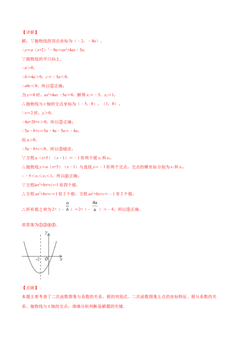 22.2二次函数与一元二次方程(提升训练)(解析版)_初中数学人教版_9上-初中数学人教版_06习题试卷_1同步练习_同步练习（第2套）