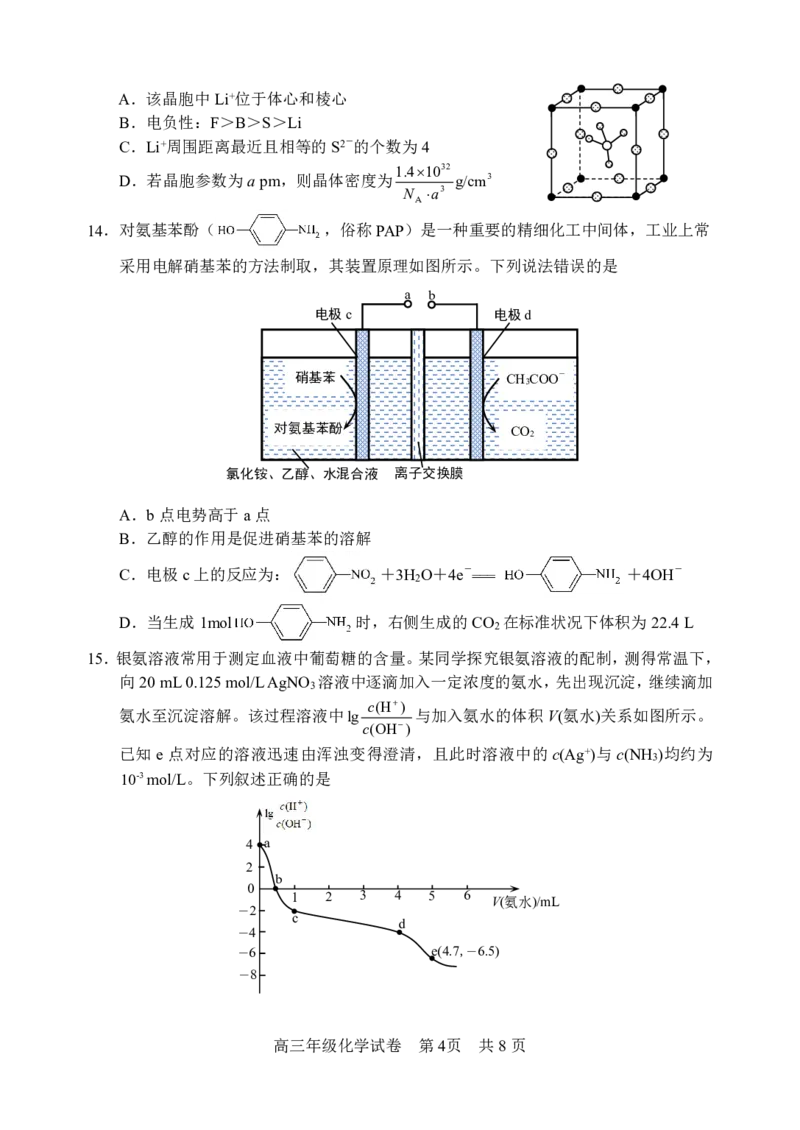 2023届武昌区元调化学试卷_05高考化学_高考模拟题_新高考_湖北省武汉市武昌区2023届高三元月调考卷化学_湖北省武汉市武昌区2023届高三元月调考卷化学