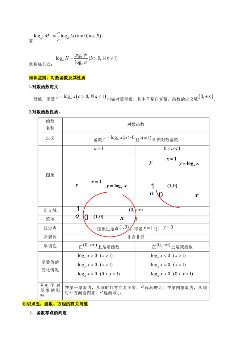 第四章指数函数与对数函数知识总结（思维导图+知识记诵+能力培养）（含解析）_2.2025数学总复习_2023年新高考资料_备战2023年高考数学抢分秘籍（新高考专用）