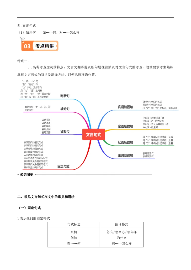 第7课兼爱（教材中的考点：文言文翻译之文言句式）（教师版）_高语_高中语文_选择性必修上册_同步讲义