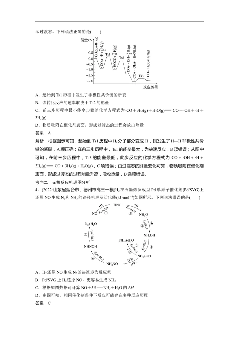 2023年高考化学二轮复习（新高考版）第1部分专题突破专题15　题型专攻5　化学反应历程图像分析_05高考化学_新高考复习资料_2023年新高考资料_二轮复习