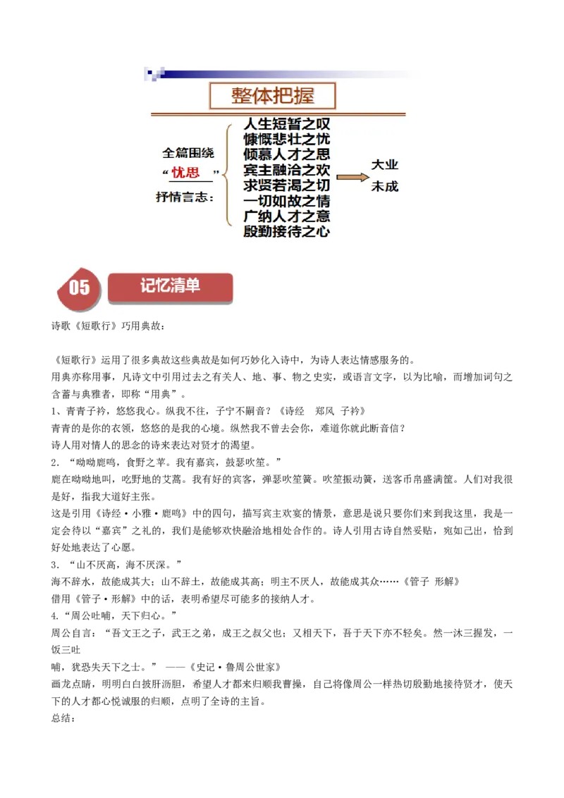 第7.1课短歌行（学生版）_高语_高中语文_必修上册_同步讲义