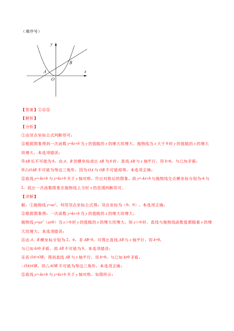 22.1.4二次函数y=ax2+bx+c的图像和性质（解析版）-2023实验培优_初中数学人教版_9上-初中数学人教版_07专项讲练_九年级数学上册章节同步实验班培优题型变式训练（人教版）